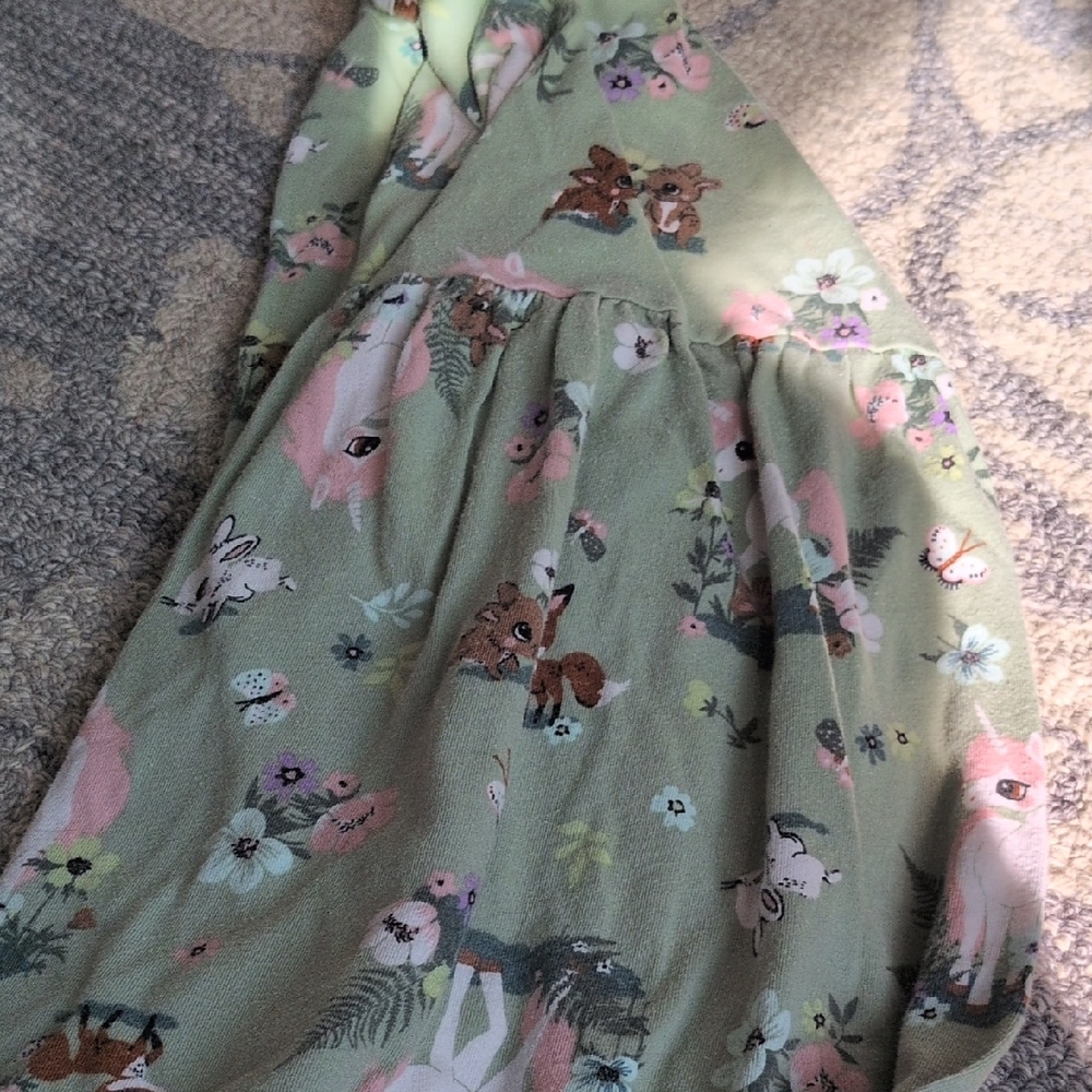 H&M Sage Floral Animal Print Top
